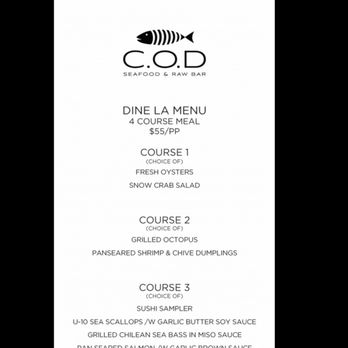 COD Restaurant - 2021.10.8 Dine LA menu - Seafood Near Me - Los Angeles, California COD Restaurant - 2021.10.8 Dine LA menu - Seafood Near Me - Los Angeles, California