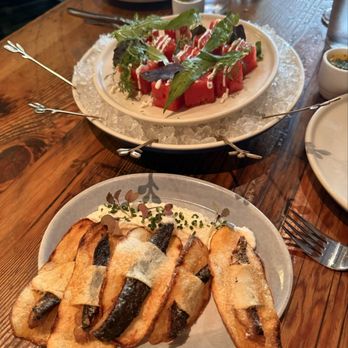 Rich Table - Sardine chips, watermelon tom kha - New American Near Me - San Francisco, California