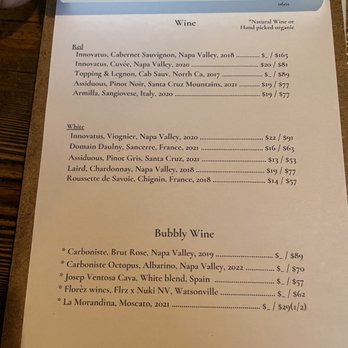 Restaurant Gish - Wine list - New American Near Me - Santa Clara, California Restaurant Gish - Wine list - New American Near Me - Santa Clara, California