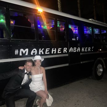 Jump On The School Bus - The new Mr. and Mrs. Baker! - Party Bus Rentals Near Me - Santa Barbara, California Jump On The School Bus - The new Mr. and Mrs. Baker! - Party Bus Rentals Near Me - Santa Barbara, California