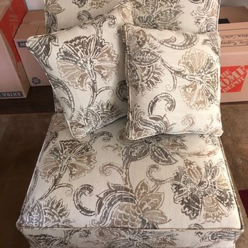 Aurora Upholstery - Chair with pillows - Furniture Reupholstery Near Me - Aurora, Illinois