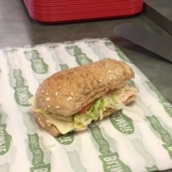 Blimpie - 6 inch Turkey sandwich on Honey Oat Bread.