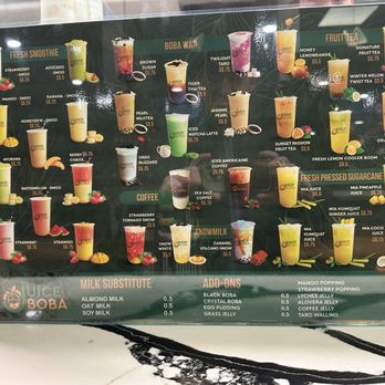 Juice&Boba - All available smoothies boba combo - Coffee & Tea Near Me - Thousand Oaks, California