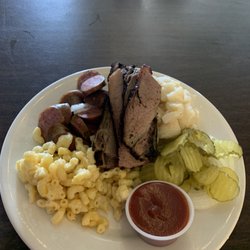 R Place - Brisket and sausage with German potatoes and Mac