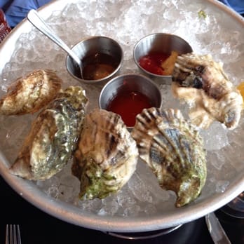Row 34 - Seaport - It is interesting to view the shell patterns. From left to right, RI, Barnstable, Saquish, and two different Duxbury ones. - New American Near Me - Boston, Massachusetts