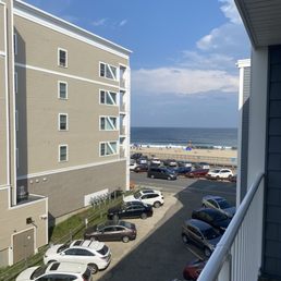 View from room 310 and side hotel parking lot
