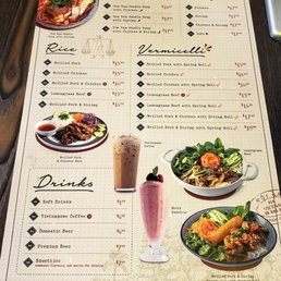 Menu as of Oct 2023