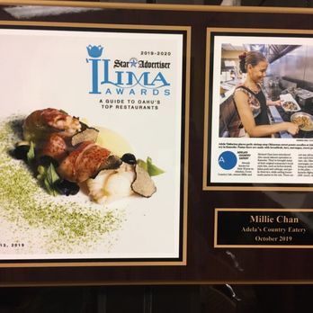 Adela’s Country Eatery - Ho'omaika'i Adela's! Congratulations on your October 2019 I'Lima Award!!! So proud of you all being selected as Oahu's top restaurant!!! - Hawaiian Near Me - Kaneohe, Hawaii Adela’s Country Eatery - Ho'omaika'i Adela's! Congratulations on your October 2019 I'Lima Award!!! So proud of you all being selected as Oahu's top restaurant!!! - Hawaiian Near Me - Kaneohe, Hawaii