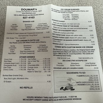 Doumar's Cones & Barbecue - Menu - Barbeque Near Me - Norfolk, Virginia