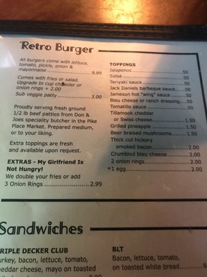 Menu photo 2 Retro Restaurant & Lounge Seattle, WA Menu photo 2 Retro Restaurant & Lounge Seattle, WA