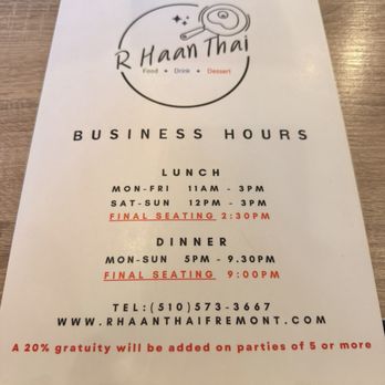 R HaanThai - Menu 07/26 - Thai Near Me - Fremont, California R HaanThai - Menu 07/26 - Thai Near Me - Fremont, California