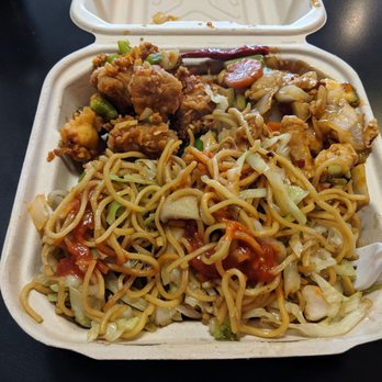 Lin's Neighbourhood Chinese Kitchen - noodles and meat in a styrofoam container - Chinese Near Me - Langley, British Columbia Lin's Neighbourhood Chinese Kitchen - noodles and meat in a styrofoam container - Chinese Near Me - Langley, British Columbia