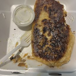 Chimichanga burnt, could have been cooked over but no turned over