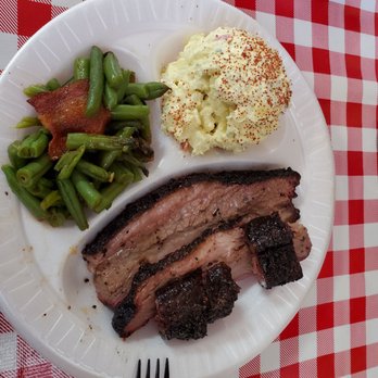 The Rusty Buckle BBQ Company - 1/2 pound two meat plater w/two sides. - Barbeque Near Me - New Caney, Texas The Rusty Buckle BBQ Company - 1/2 pound two meat plater w/two sides. - Barbeque Near Me - New Caney, Texas