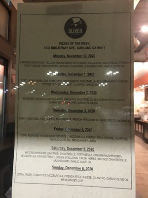 Menu photo 2 Sliver Pizzeria Oakland, CA Menu photo 2 Sliver Pizzeria Oakland, CA