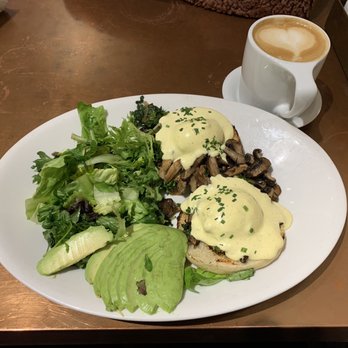 Sunflower Caffe - Garden Benedict $15+$3 (half an avocado) = $18 (excluding the health and happiness surcharge). Almond milk latte. - Coffee & Tea Near Me - Sonoma, California Sunflower Caffe - Garden Benedict $15+$3 (half an avocado) = $18 (excluding the health and happiness surcharge). Almond milk latte. - Coffee & Tea Near Me - Sonoma, California