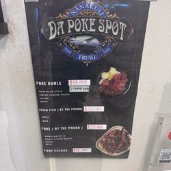 Kainalu Surf Shop - Poke menu