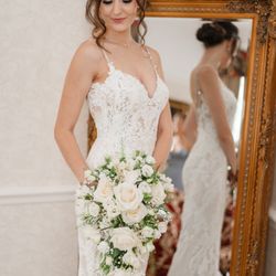 First 4 Flowers - Classic shower bouquet for this beautiful bride at Hellaby Hall Hotel. Photo by Alicia Eden Photography