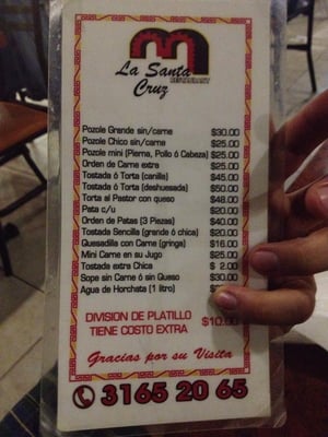Menu photo 1 La Santa Cruz Zapopan, JAL