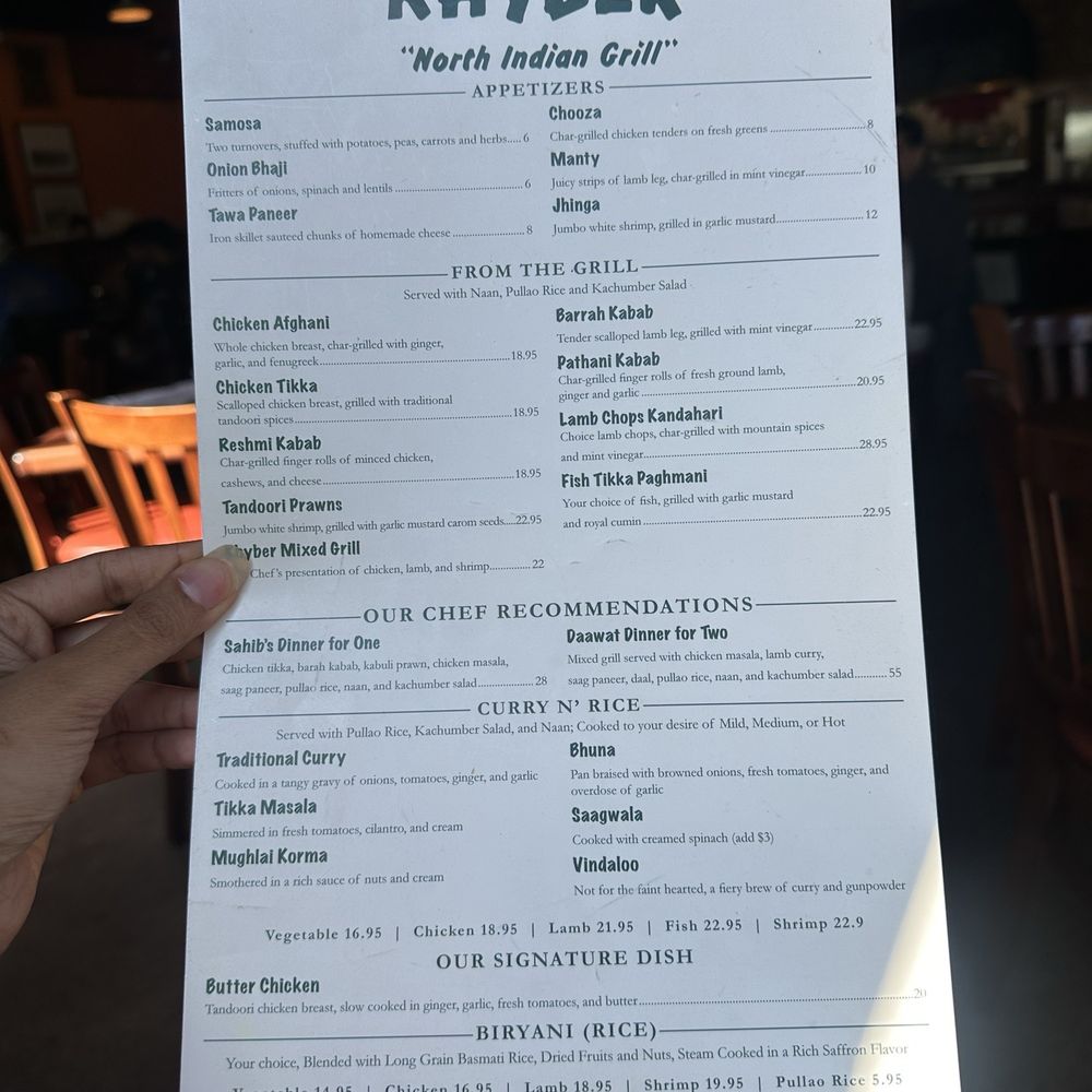 Khyber North Indian Grill - menu - Indian Near Me - Houston, Texas Khyber North Indian Grill - menu - Indian Near Me - Houston, Texas