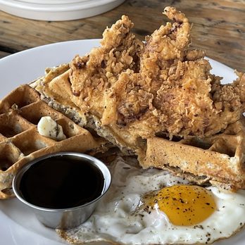 Commune - The best waffles on there own but the fried chicken was amazing with the perfect fried egg. I highly recommend if your hungry - Cafes Near Me - Virginia Beach, Virginia Commune - The best waffles on there own but the fried chicken was amazing with the perfect fried egg. I highly recommend if your hungry - Cafes Near Me - Virginia Beach, Virginia