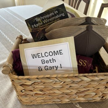 Cass Winery - Our welcome basket with caps and shirts - Wineries Near Me - Paso Robles, California Cass Winery - Our welcome basket with caps and shirts - Wineries Near Me - Paso Robles, California