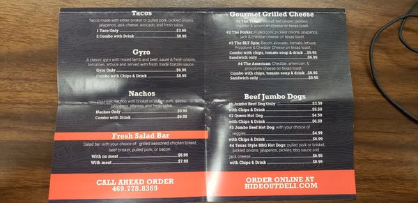 Menu photo 1 The Hideout Deli Dallas, TX Menu photo 1 The Hideout Deli Dallas, TX