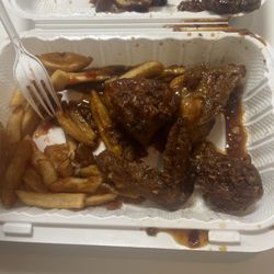 No. 1 Restaurant - Asked for half a chicken with garlic sauce and fries. Literally got a bunch of chopped up pieces of chicken