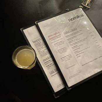 Nomikai - Part of the menu as of August 2025 - Cocktail Bars Near Me - San Jose, California Nomikai - Part of the menu as of August 2025 - Cocktail Bars Near Me - San Jose, California
