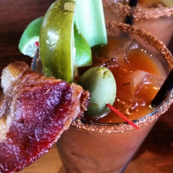 Spears Bourbon Burgers Beer - LVE - Bloody Mary. Bacon, green olive, pickle spear, lime, & celery. It's an appetizer drink! - New American Near Me - Wheeling, Illinois Spears Bourbon Burgers Beer - LVE - Bloody Mary. Bacon, green olive, pickle spear, lime, & celery. It's an appetizer drink! - New American Near Me - Wheeling, Illinois