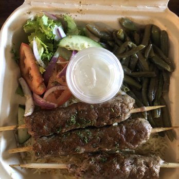 Zayna Mediterranean - Beef Kifta Plate (that's rice underneath) - Mediterranean Near Me - Tucson, Arizona Zayna Mediterranean - Beef Kifta Plate (that's rice underneath) - Mediterranean Near Me - Tucson, Arizona