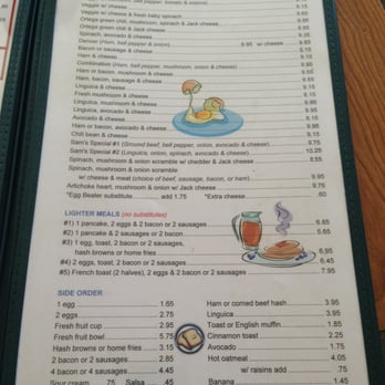 Sams Cafe - Menu - 2 of 4 - Breakfast & Brunch Near Me - Half Moon Bay, California Sams Cafe - Menu - 2 of 4 - Breakfast & Brunch Near Me - Half Moon Bay, California