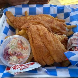 Shore Thing - Delicious!!! There was so much fried haddock I thought they made a mistake and yes there are fries under there!!! Great food!!!