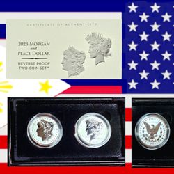 S&M Antiques Coins and Collectibles - 2023 Morgan and Peace Dollar Reverse Proof Set