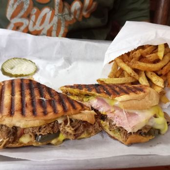 Satterfield's - Cuban sandwich and fries (daily special). - Barbeque Near Me - Macon, Georgia