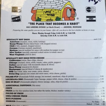 International Dog House - Couldn't find the menu online so I decided to help everyone out for future visits ;) - Hot Dogs Near Me - Jackson, Michigan