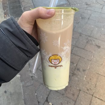 Happy Lemon - Boston - Large Puff cream bubble milk tea - Coffee & Tea Near Me - Boston, Massachusetts