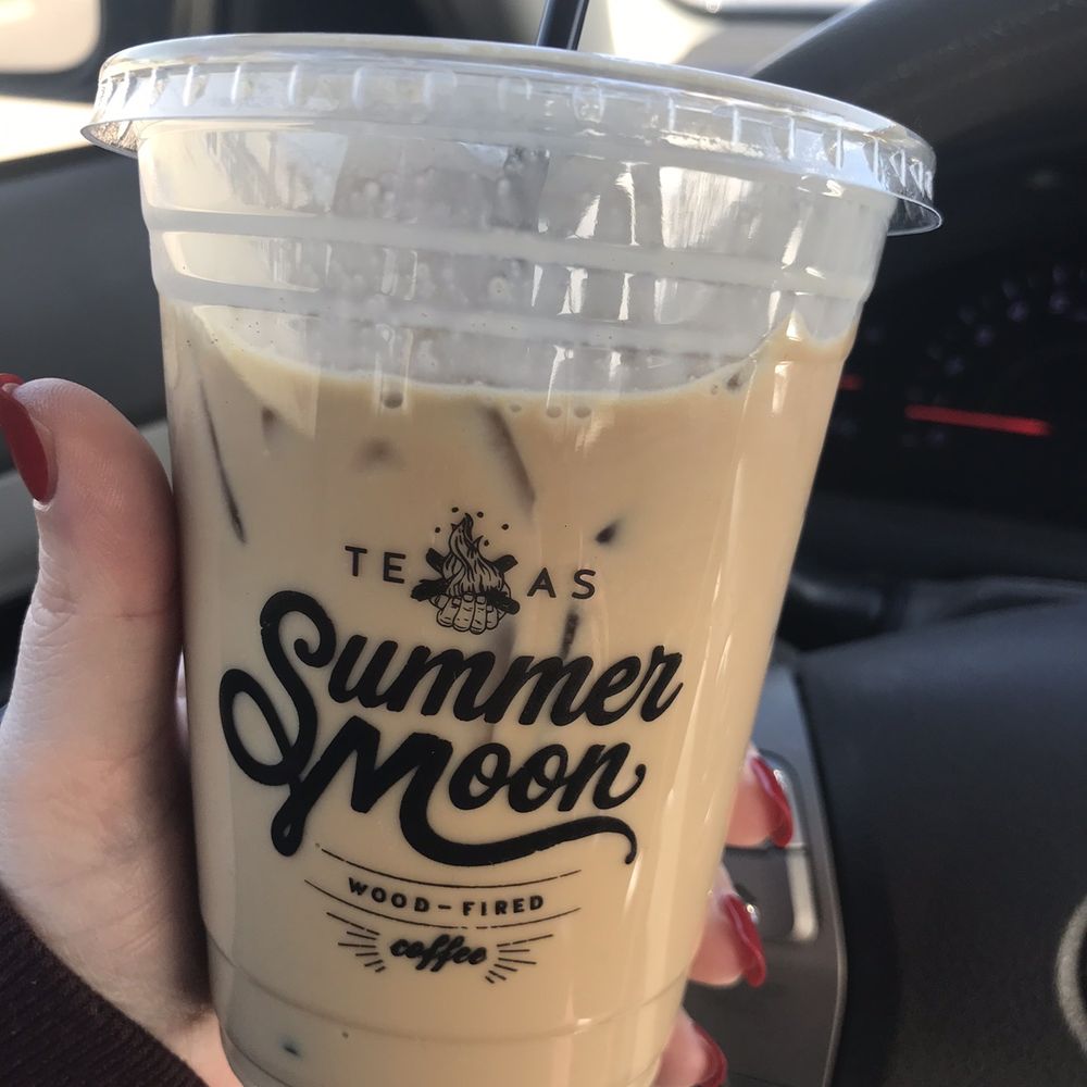 Summer Moon Coffee - 3 shots of espresso with moon milk over ice - Coffee & Tea Near Me - Yukon, Oklahoma Summer Moon Coffee - 3 shots of espresso with moon milk over ice - Coffee & Tea Near Me - Yukon, Oklahoma