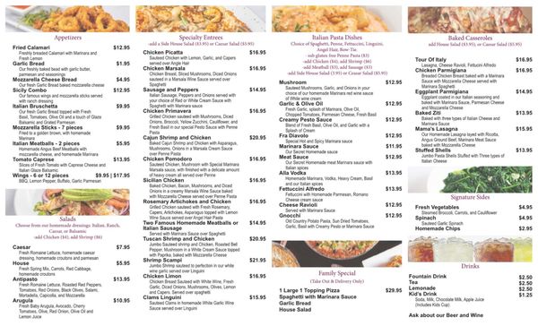 Menu photo 8 Sister Sicily Yorba Linda, CA