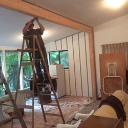 Ready Remodeling - We tore out a load bearing wall and replaced it with a beam. Wow, nice big room!