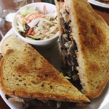 Dandelions Cafe - Perfect sandwich! Mushroom Reuben with pineapple coleslaw. - Sandwiches Near Me - Evergreen, Colorado