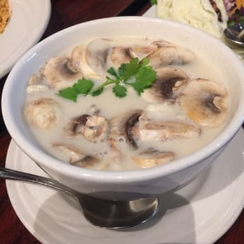 Mai Thai Restaurant - Small bowl of Tom Kha with chicken, $5, this soup dish always makes me happy. - Thai Near Me - Austin, Texas Mai Thai Restaurant - Small bowl of Tom Kha with chicken, $5, this soup dish always makes me happy. - Thai Near Me - Austin, Texas