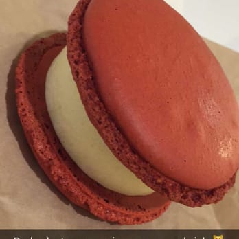 Macaron Parlour - Red velvet macaron ice cream sandwich, so good! - Bakeries Near Me - New York, New York