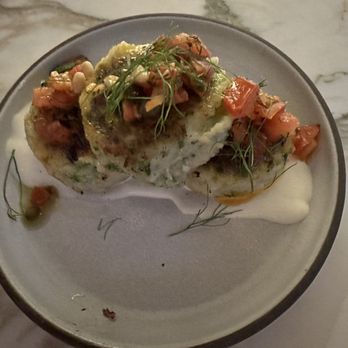 Trade - Zucchini Cakes - Mediterranean Near Me - Boston, Massachusetts Trade - Zucchini Cakes - Mediterranean Near Me - Boston, Massachusetts