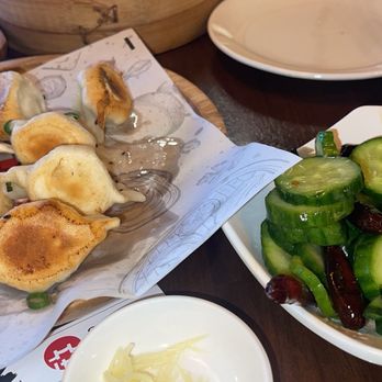 Seven Grams - Cucumber Salad Pan Fried Dumplings 10pcsDumplings - Chinese Near Me - Tustin, California