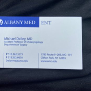 AlbanyMed ENT - Michael Dailey, MD - Business card - Ear Nose & Throat Near Me - Clifton Park, New York AlbanyMed ENT - Michael Dailey, MD - Business card - Ear Nose & Throat Near Me - Clifton Park, New York