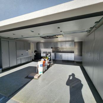Quality Closets Designs - Full view garage open, clears the racking perfectly. - Home Organization Near Me - Santa Clara, California