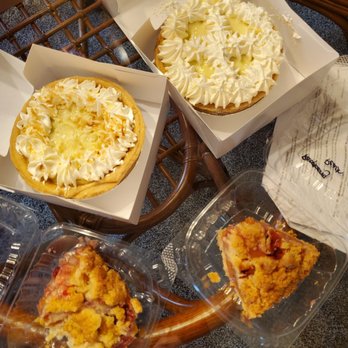 Maui Pie - Top right banana cream. Top left coconut cream. Bottom right raspberry peach. Bottom left mango strawberry. - Bakeries Near Me - Kihei, Hawaii