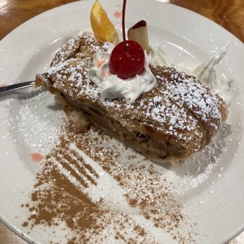 Cafe Old Vienna - Warm apple strudel - I believe it's served with ice cream but I asked for it to be left off. Has an amazing flavor, highly recommend! - German Near Me - Myrtle Beach, South Carolina