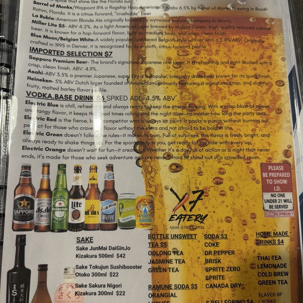X7 Eatery - Menu - Asian Fusion Near Me - Deerfield Beach, Florida X7 Eatery - Menu - Asian Fusion Near Me - Deerfield Beach, Florida